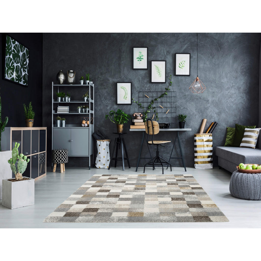 Thumbnail - Novel Webteppich, Grau, Textil, Karo, rechteckig, 160x230 cm, Oeko-Tex® Standard 100, für Fußbodenheizung geeignet, pfle...