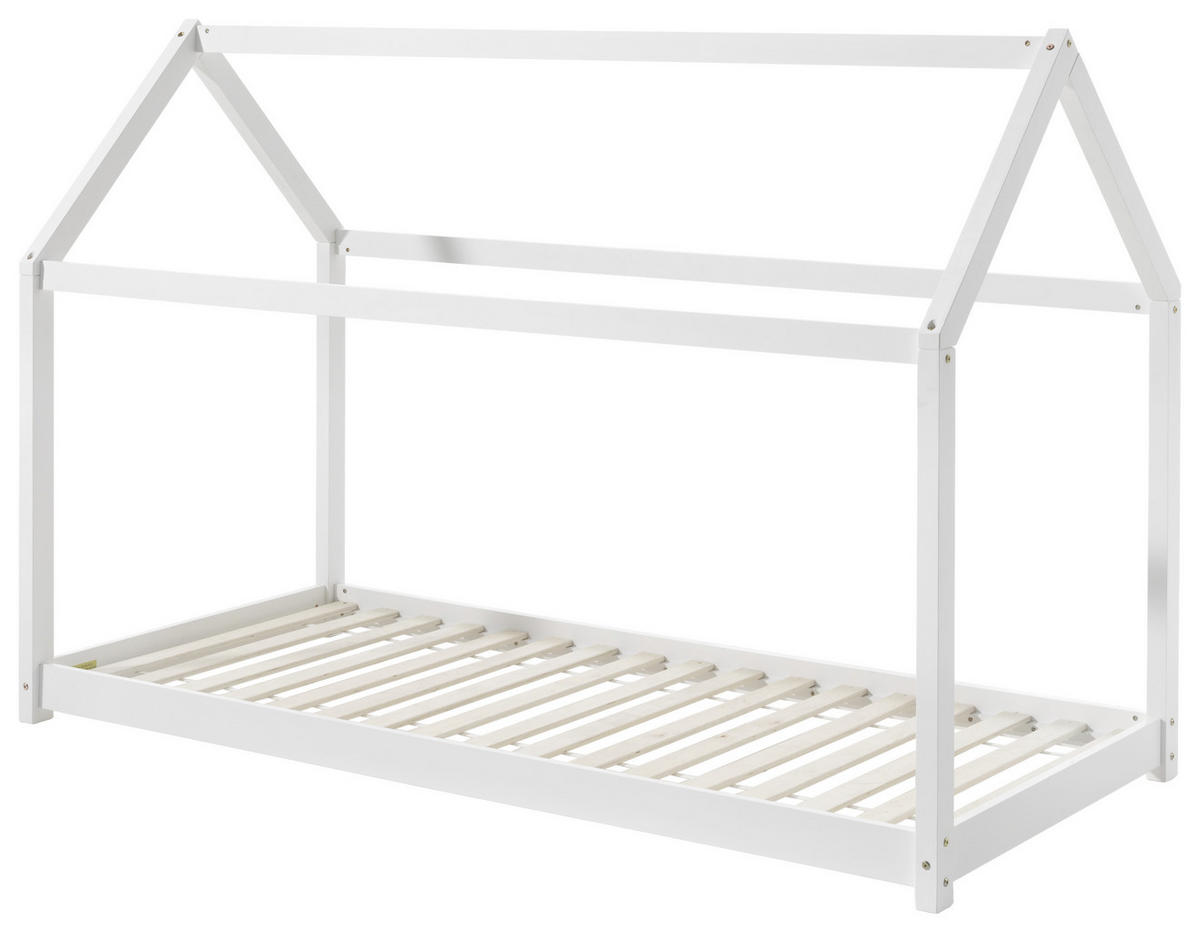 DĚTSKÁ POSTEL SE STŘÍŠKOU, 90/200 cm bílá - bílá, Moderní, dřevo (90/200cm) - MID.YOU