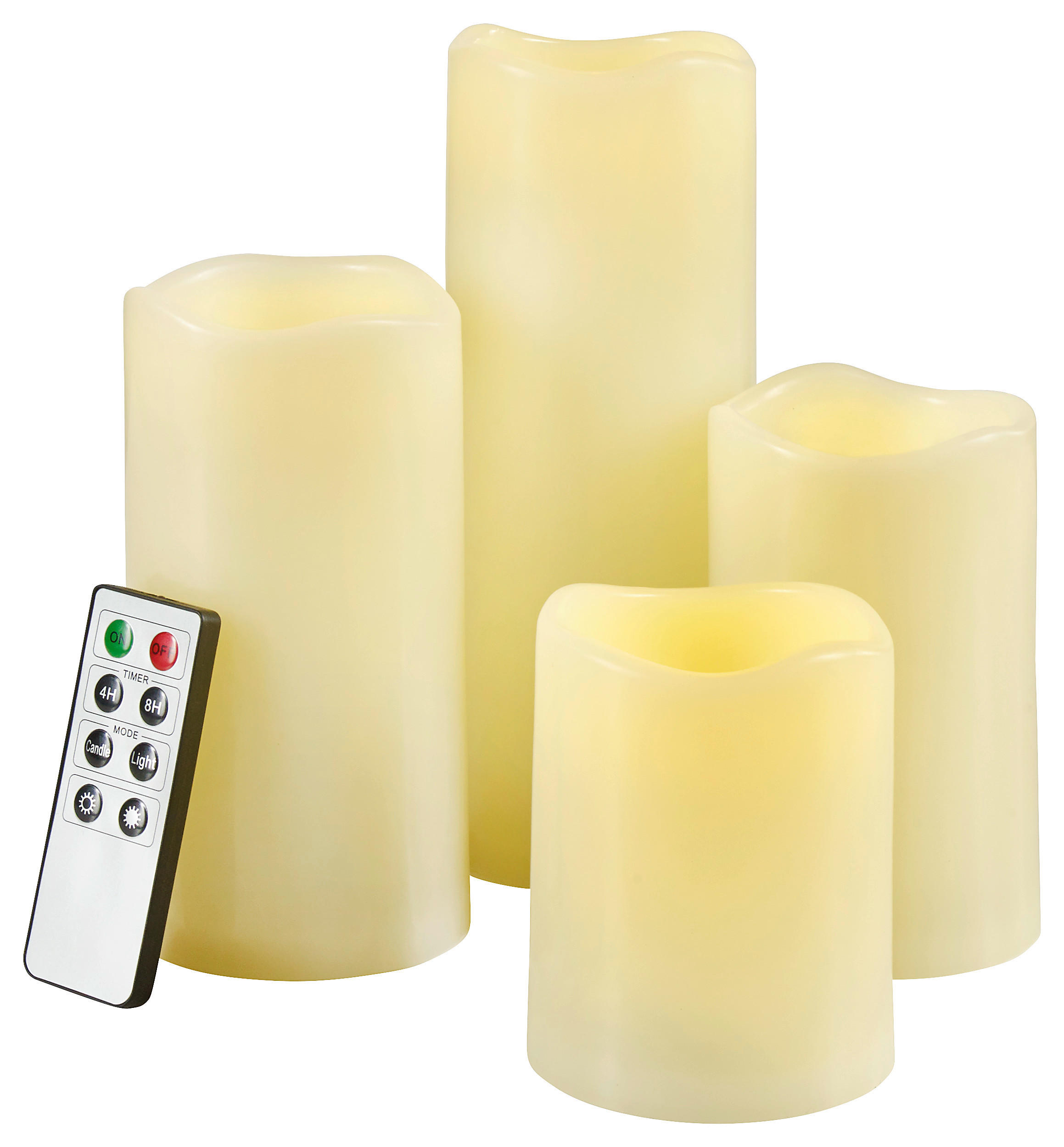 LED GYERTYA SZETT  - krémszínű, Konventionell, műanyag/fém - X-Mas
