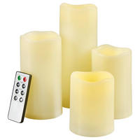 LED GYERTYA SZETT  - krémszínű, Konventionell, műanyag/fém - X-Mas
