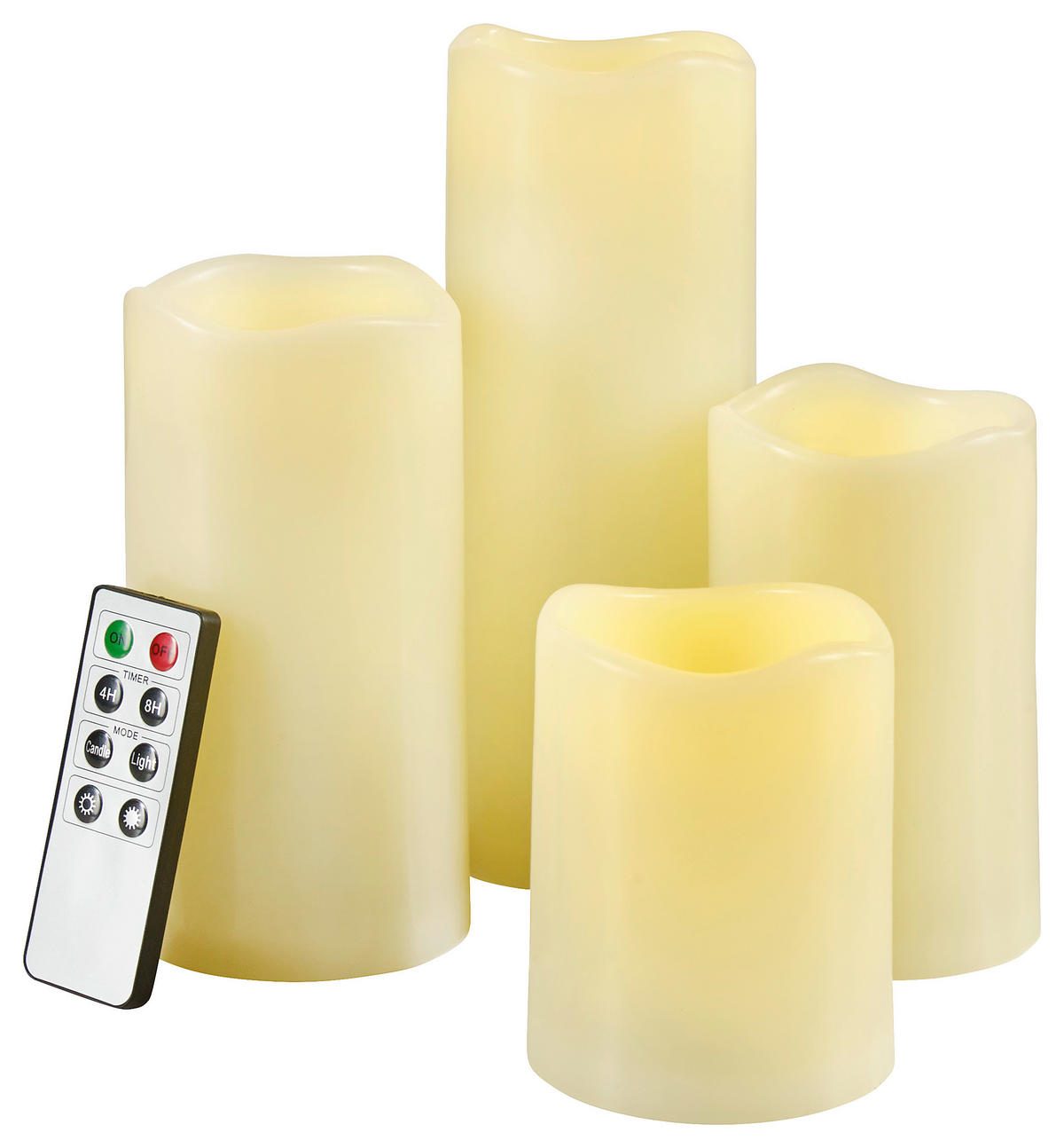 LED GYERTYA SZETT  - krémszínű, Konventionell, műanyag/fém - X-Mas