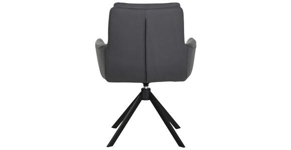 ARMLEHNSTUHL in Stahl Echtleder pigmentiert - Schwarz, Design, Leder/Metall (62.5 cm/89/66.5 cmcm) - Dieter Knoll