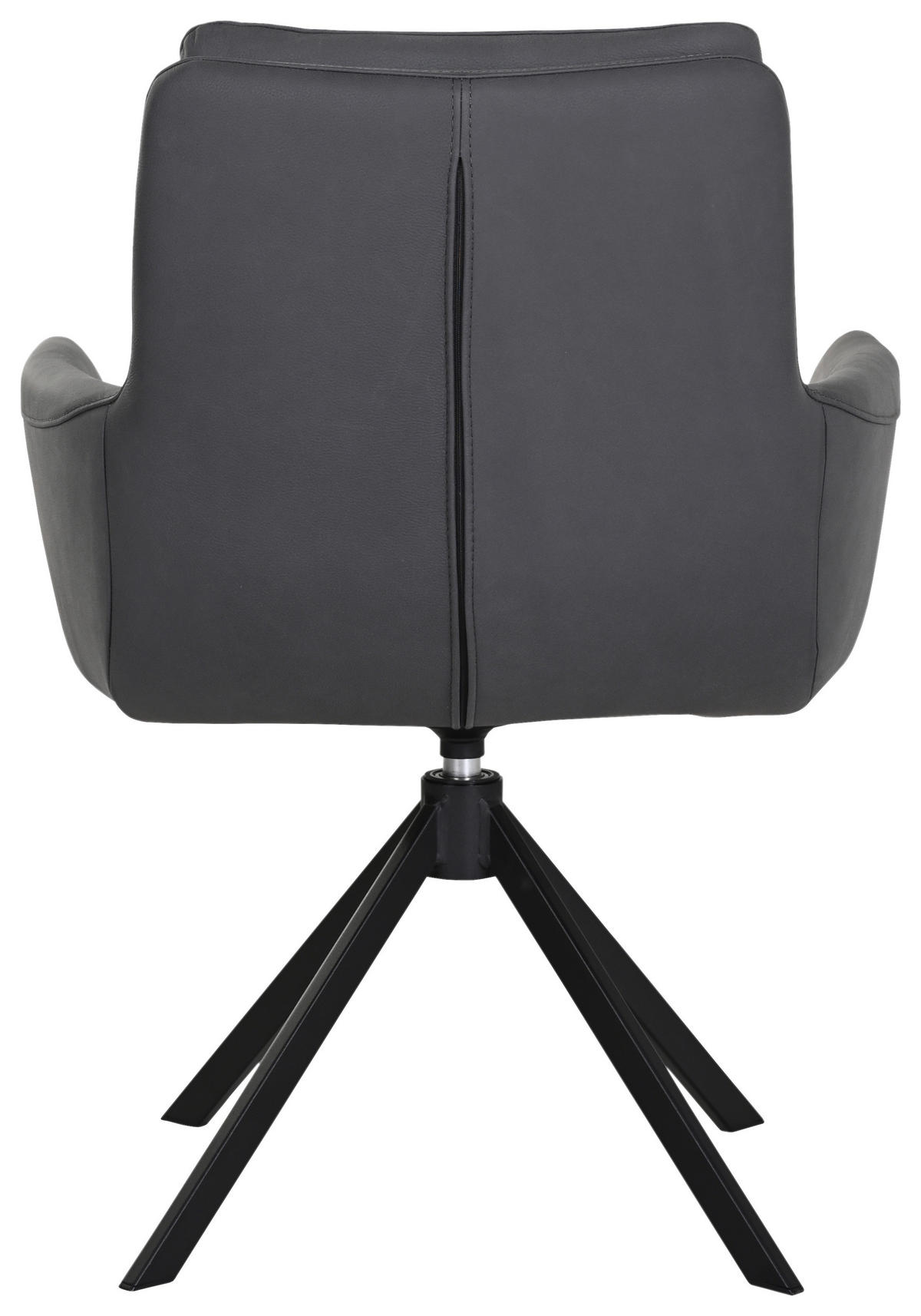ARMLEHNSTUHL  in Stahl Echtleder pigmentiert  - Schwarz, Design, Leder/Metall (62,5/89/66,5cm) - Dieter Knoll