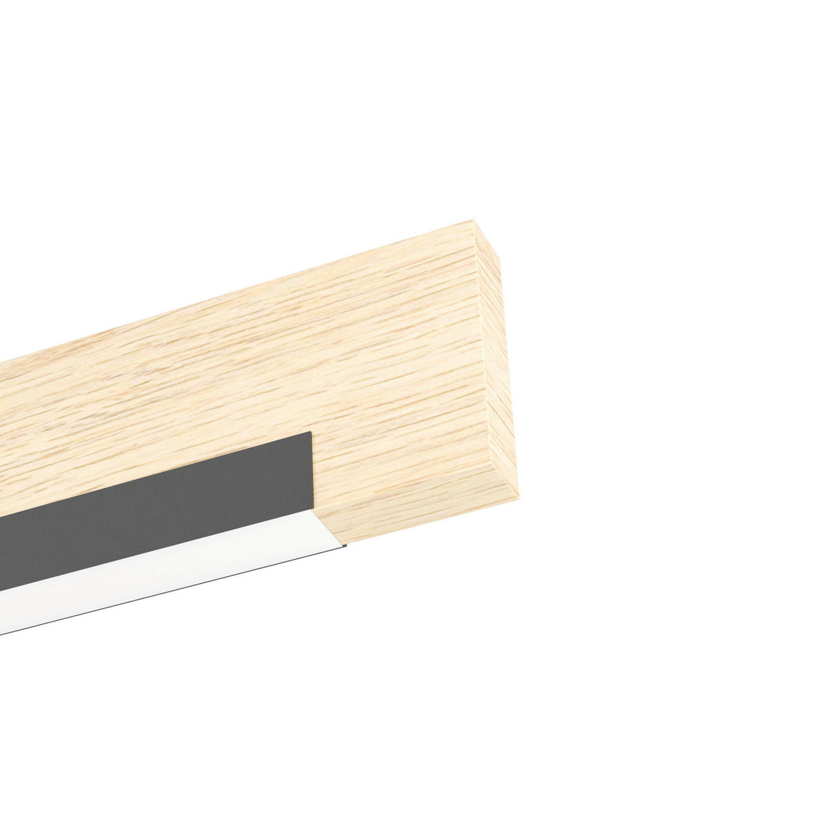 LED-WANDLEUCHTE - Weiss/Schwarz, Natur, Holz/Kunststoff (44/10,5/7,5cm)