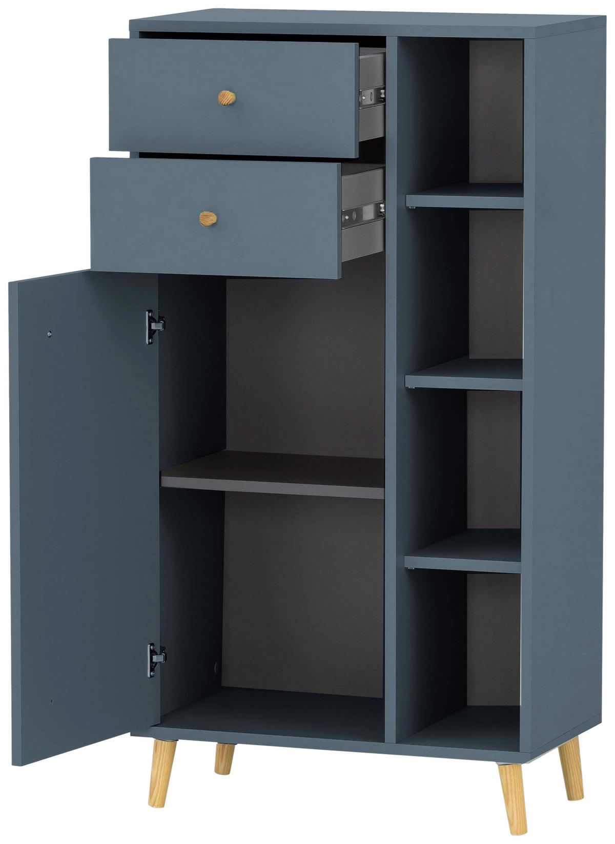 HIGHBOARD Schildmeyer Bjarne  in 60,2/113,4/33,1 cm  - Blau/Petrol, MODERN, Holz/Holzwerkstoff (60,2/113,4/33,1cm) - Stylife