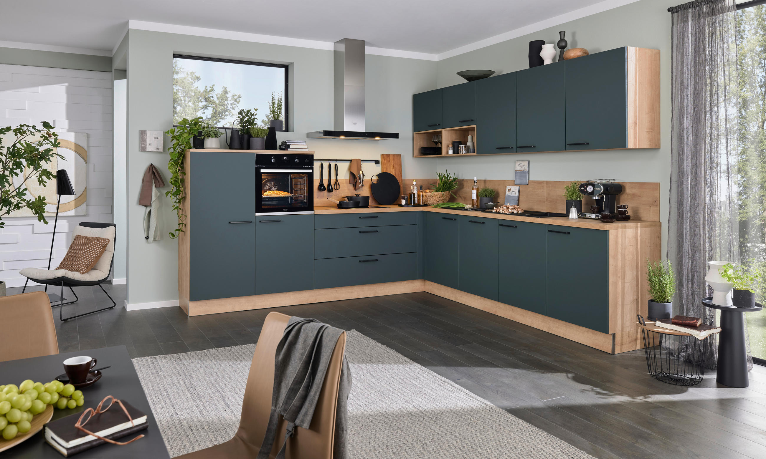 EINBAUKÜCHE   - Eichefarben, Design, Holzwerkstoff - Nolte Küchen
