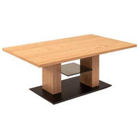 COUCHTISCH in Holz, Glas, Holzwerkstoff 110/65/47(66) cm  - Eichefarben/Schwarz, Natur, Glas/Holz (110/65/47(66)cm) - Venda