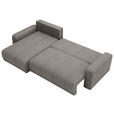 ECKSOFA in Cord Dunkelgrau  - Dunkelgrau/Schwarz, MODERN, Kunststoff/Textil (150/245cm) - Carryhome