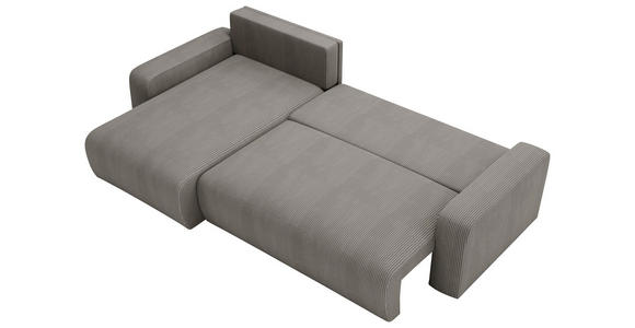 ECKSOFA in Cord Dunkelgrau  - Dunkelgrau/Schwarz, MODERN, Kunststoff/Textil (150/245cm) - Carryhome