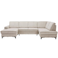 WOHNLANDSCHAFT in Cord Hellgrau  - Hellgrau/Schwarz, Konventionell, Textil/Metall (167/317/185cm) - Stylife