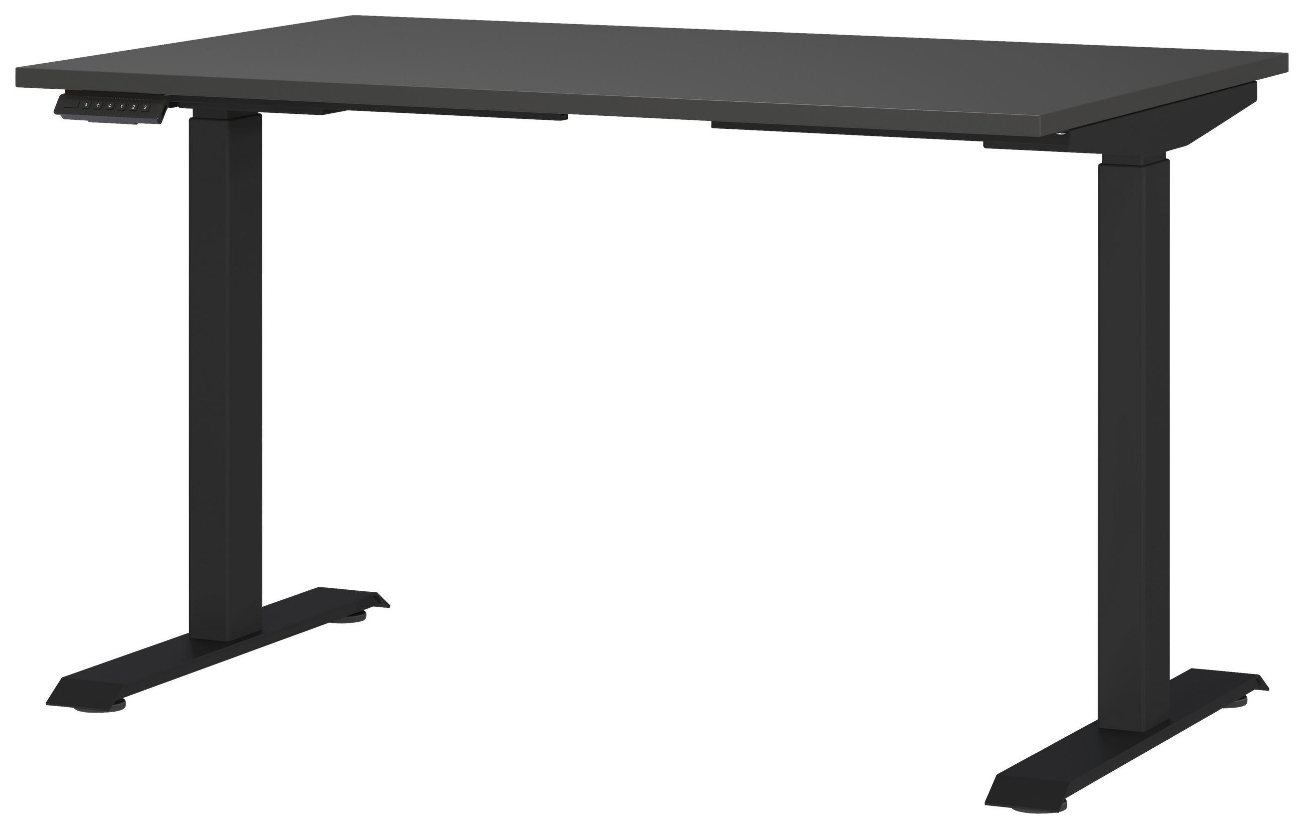SCHREIBTISCH 120/80/72-118 cm Schwarz elektrisch höhenverstellbar  - Schwarz, MODERN, Holzwerkstoff/Metall (120/80/72-118cm) - Novel