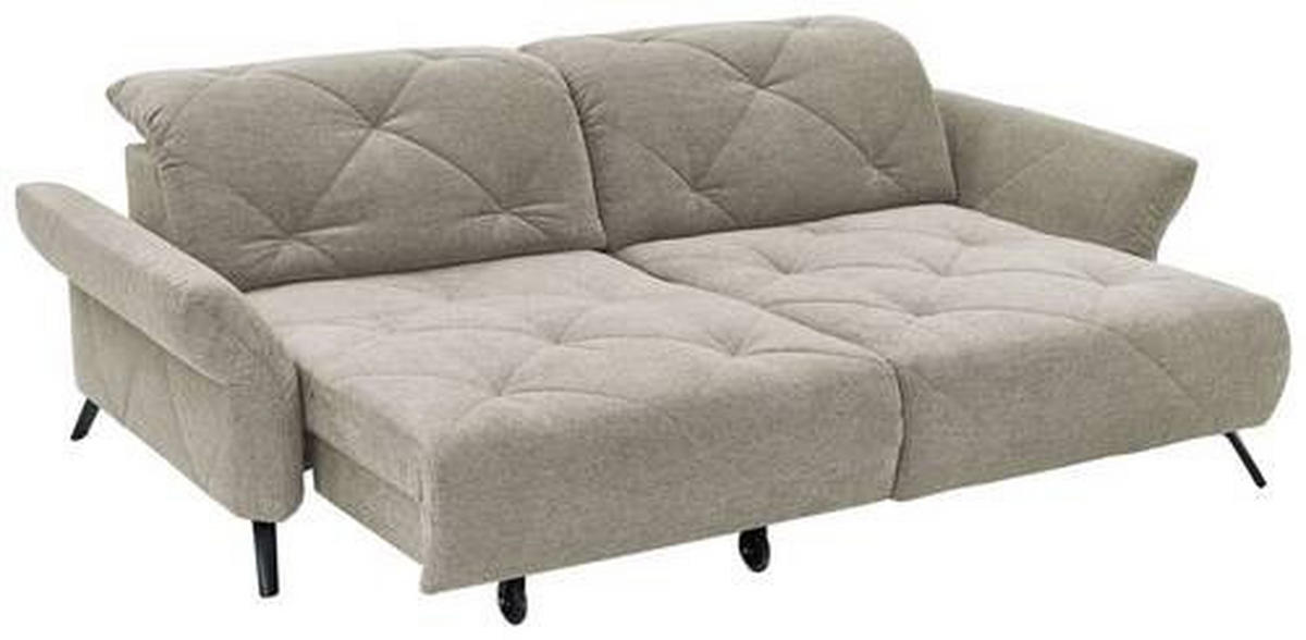 ECKSOFA in Webstoff Hellgrau  - Hellgrau/Schwarz, Design, Textil/Metall (244/173cm) - Moderano