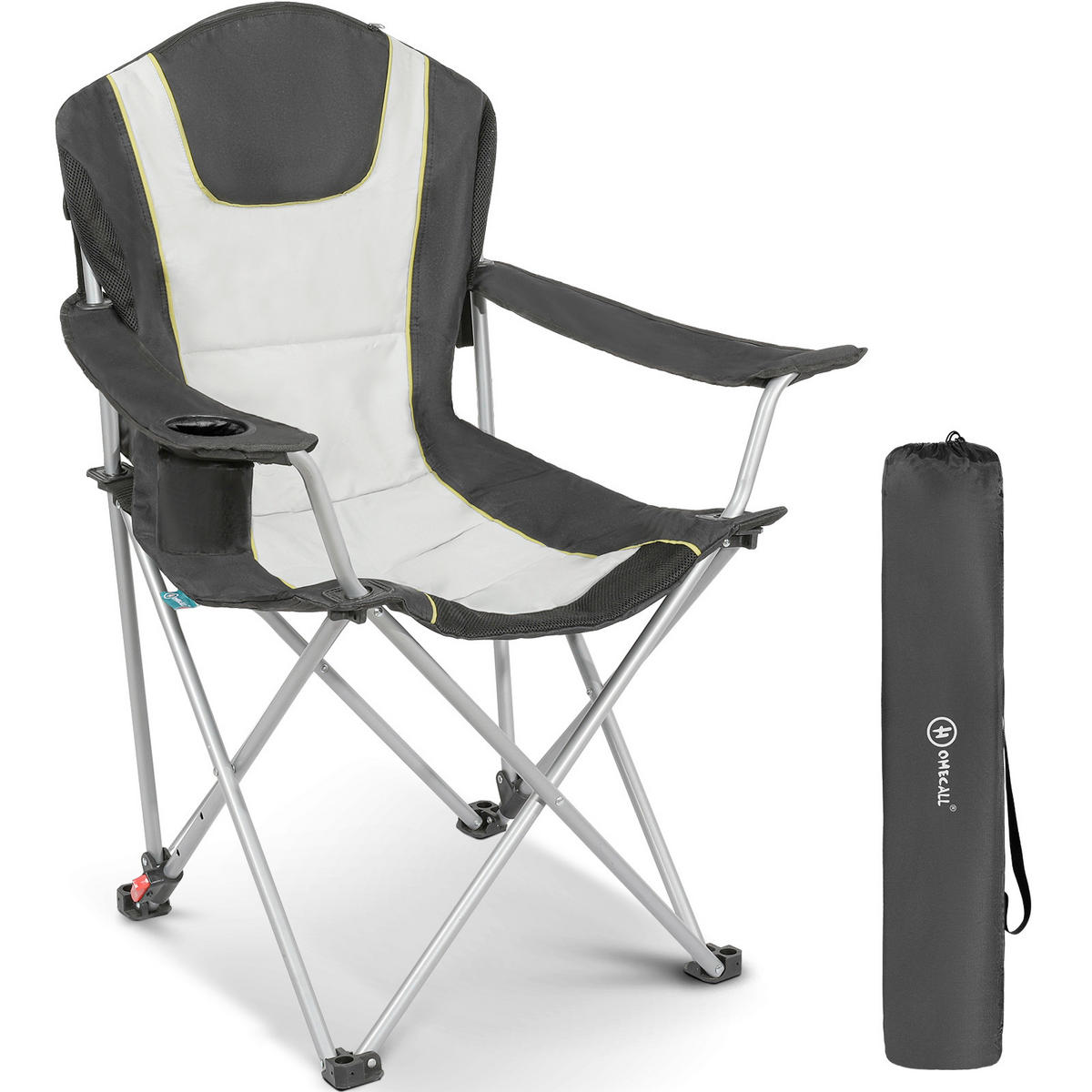 CAMPINGSESSEL - Schwarz/Weiß, Basics, Textil/Metall (85/108/52cm) - Modante