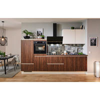 EINBAUKÜCHE 371  - Nussbaumfarben/Weiß, Design, Holzwerkstoff - Celina