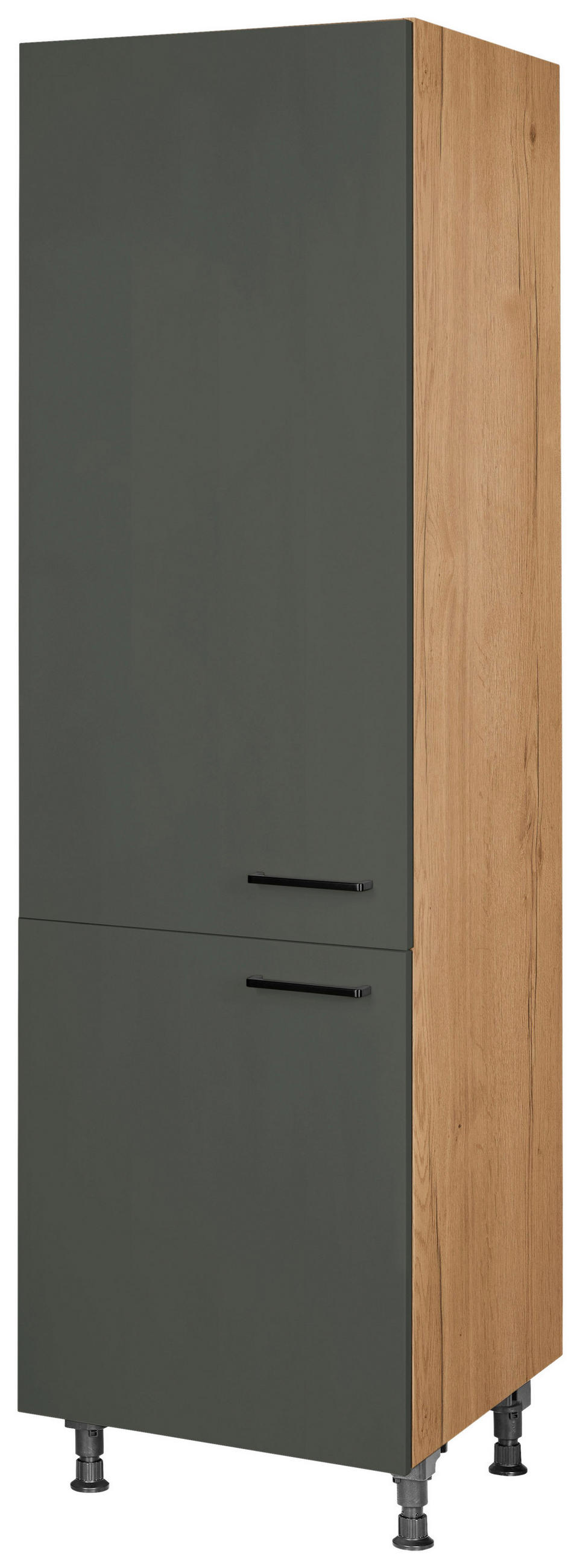 GESCHIRRSCHRANK 60/216,6/58 cm  in Grün, Eichefarben  - Eichefarben/Schwarz, MODERN, Holzwerkstoff/Metall (60/216,6/58cm) - Nobilia