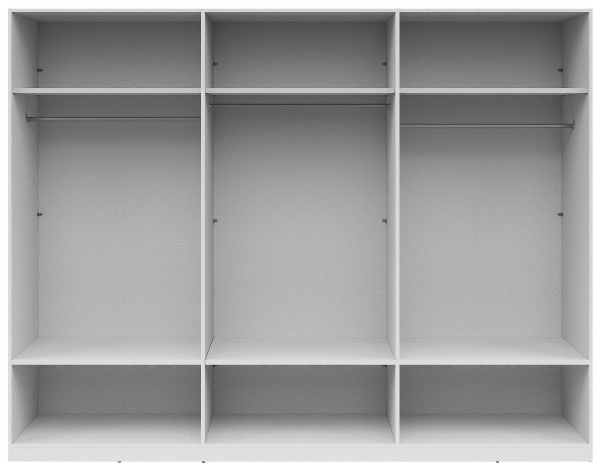 KLEIDERSCHRANK 270/210/54 cm 6-türig Weiß  - Silberfarben/Weiß, MODERN, Glas/Holzwerkstoff (270/210/54cm) - MID.YOU