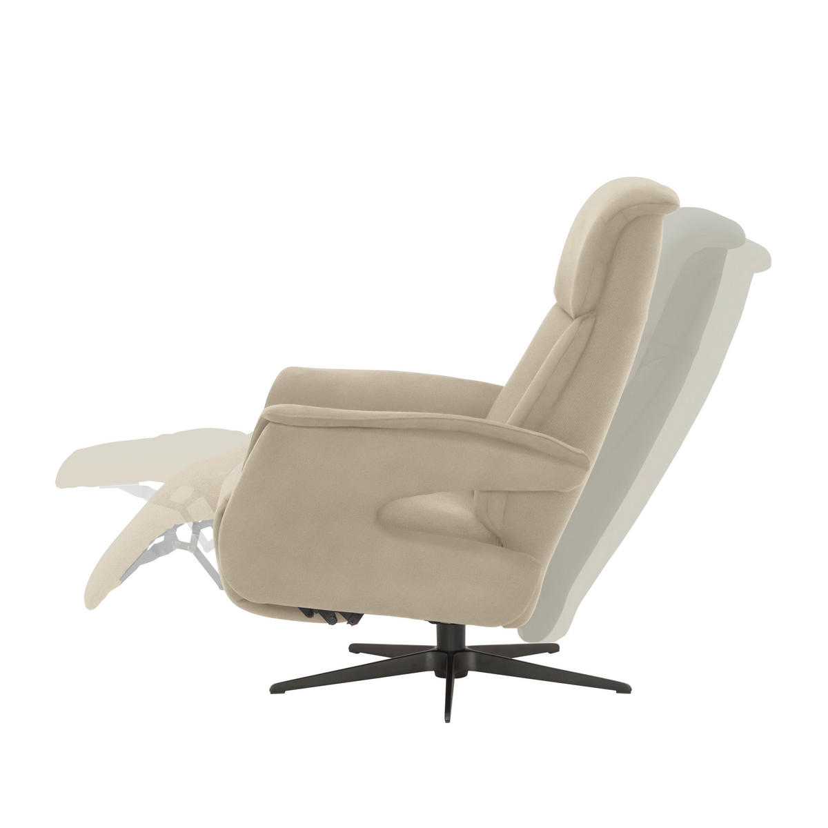 RELAXSESSEL in Textil Beige  - Beige/Schwarz, Design, Textil/Metall (78/101/88cm) - Welnova