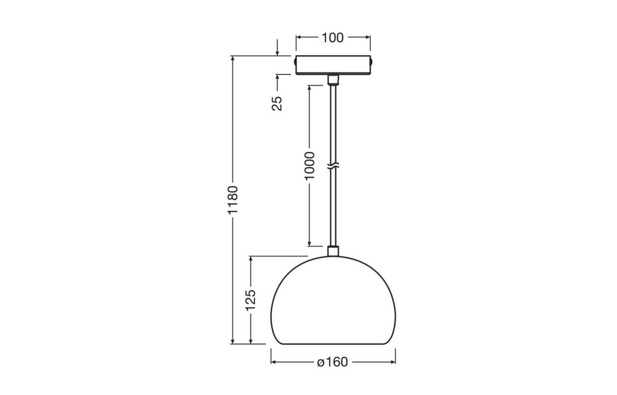 PENDELLEUCHTE 16/118 cm  - Weiß, Basics, Stein/Metall (16/118cm) - Ledvance