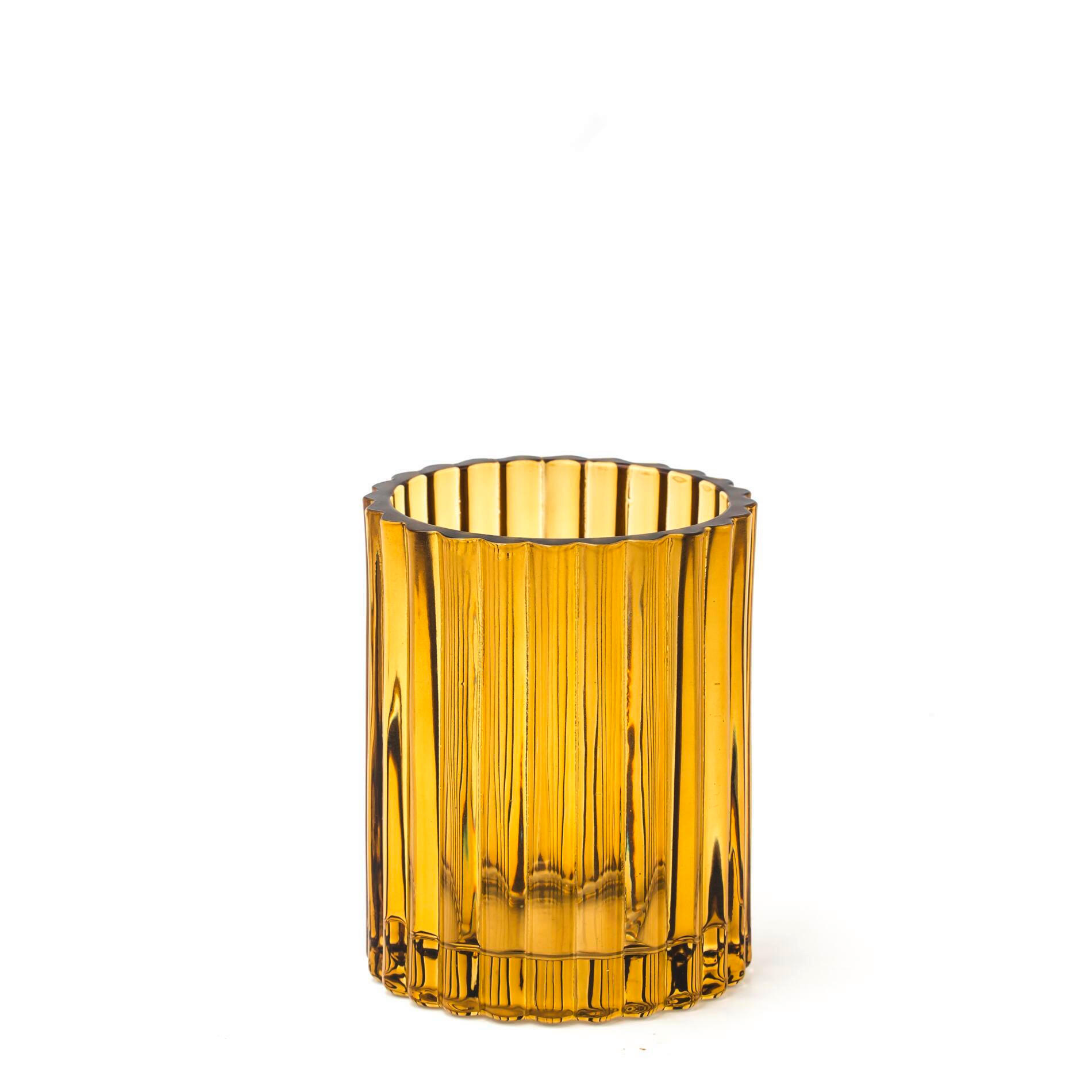 ZAHNPUTZBECHER Glas  - Gelb, Basics, Glas (7/9/7cm) - Sadena