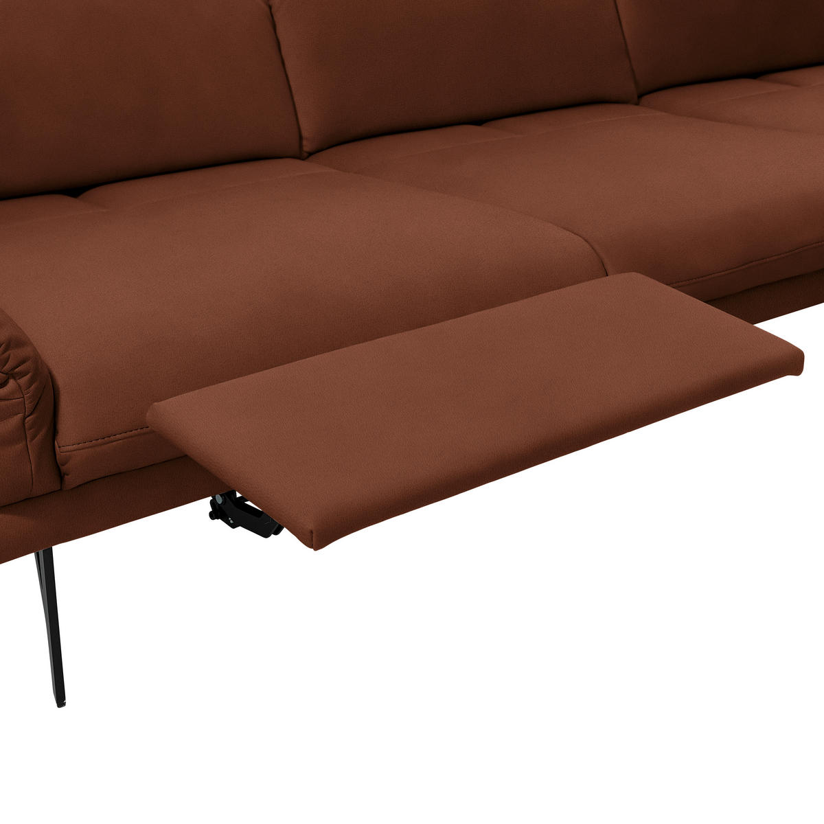 ECKSOFA Posh in Echtleder Hellbraun  308/173 cm  - Hellbraun/Anthrazit, Design, Leder/Metall (308/173cm) - Joop!