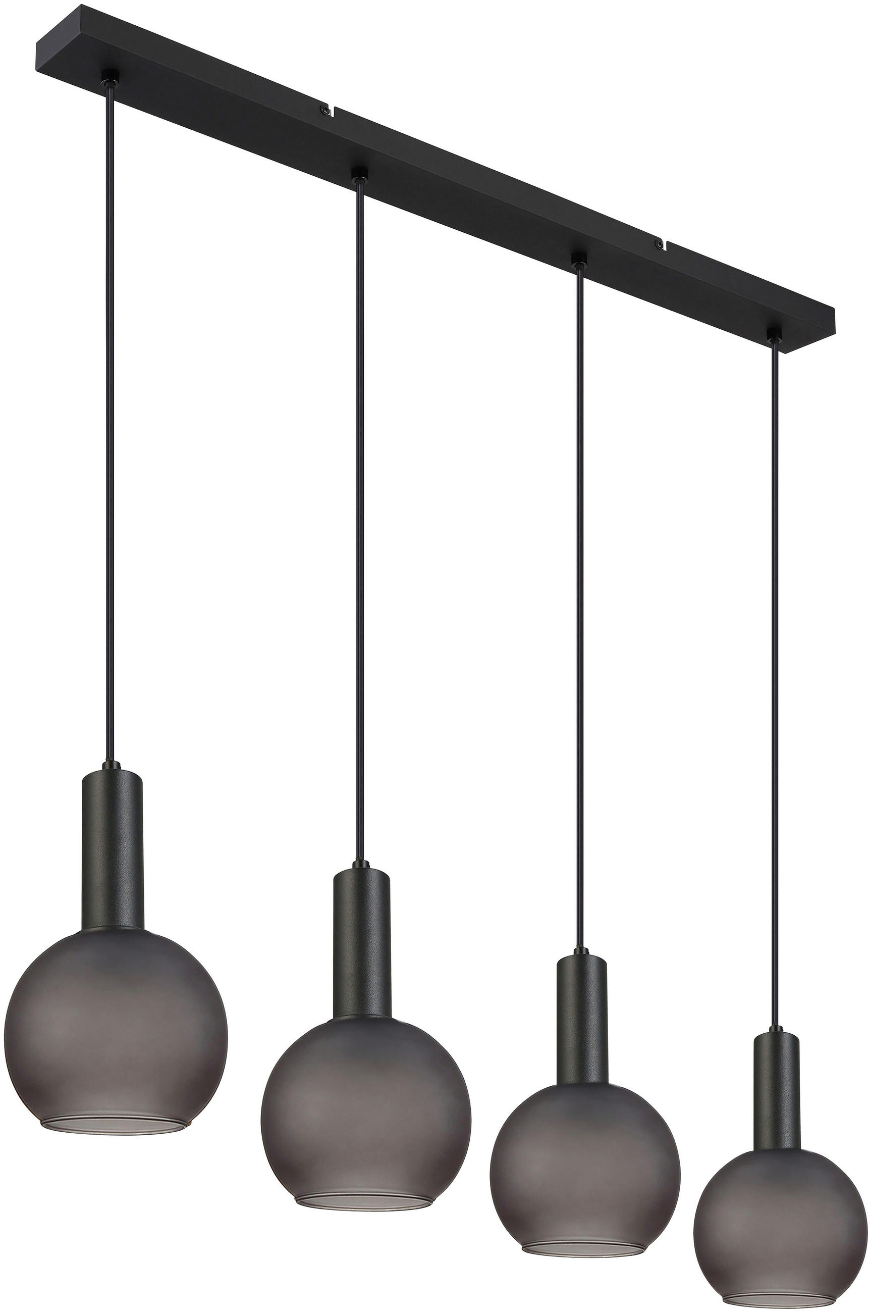 HÄNGELEUCHTE 95/15/120 cm  - Schwarz/Grau, Trend, Glas/Metall (95/15/120cm) - Novel