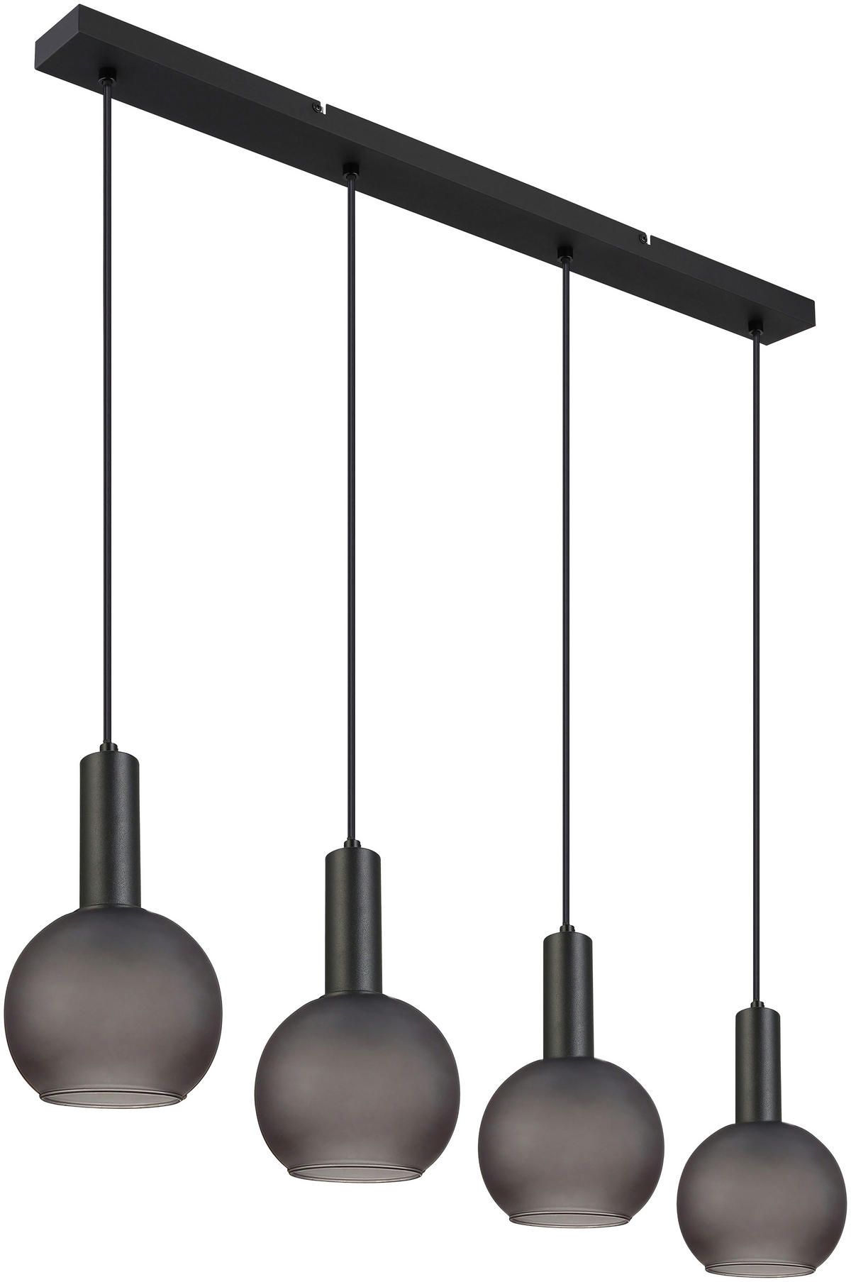 HÄNGELEUCHTE 95/15/120 cm  - Schwarz/Grau, Trend, Glas/Metall (95/15/120cm) - Novel