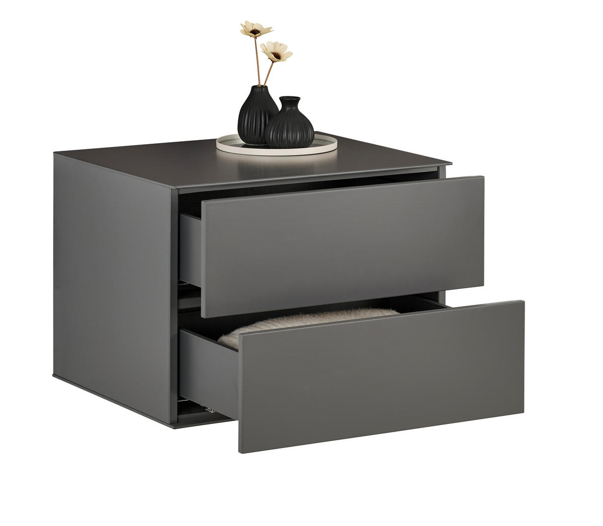 KOMMODE , 60/44/50 cm, 2 Schublade(n)  - Anthrazit, Design, Holzwerkstoff (60/44/50cm) - Dieter Knoll