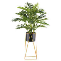KUNSTPFLANZE Palme 110 cm  - Goldfarben/Schwarz, Design, Kunststoff/Metall (110cm)
