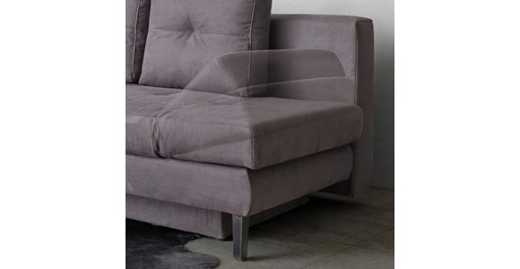 SCHLAFSOFA Sisi in Flachgewebe Dunkelgrau  - Dunkelgrau/Schwarz, Design, Textil/Metall (200/85/90cm) - Novel