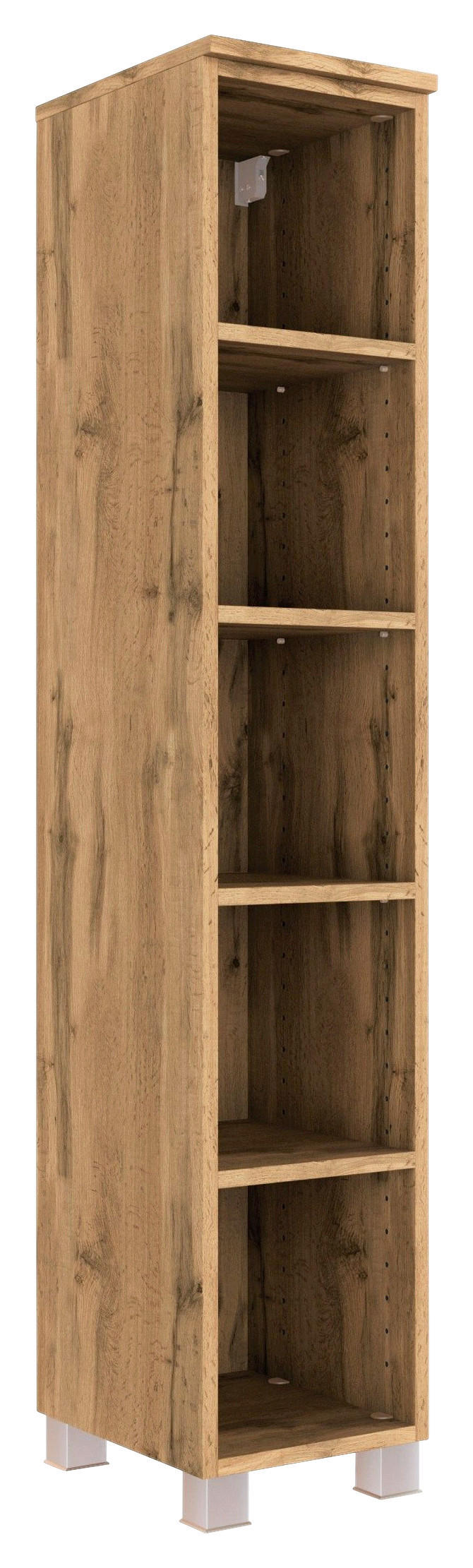 BADEZIMMERREGAL  - Eichefarben/Silberfarben, KONVENTIONELL, Holzwerkstoff/Kunststoff (25cm) - Held