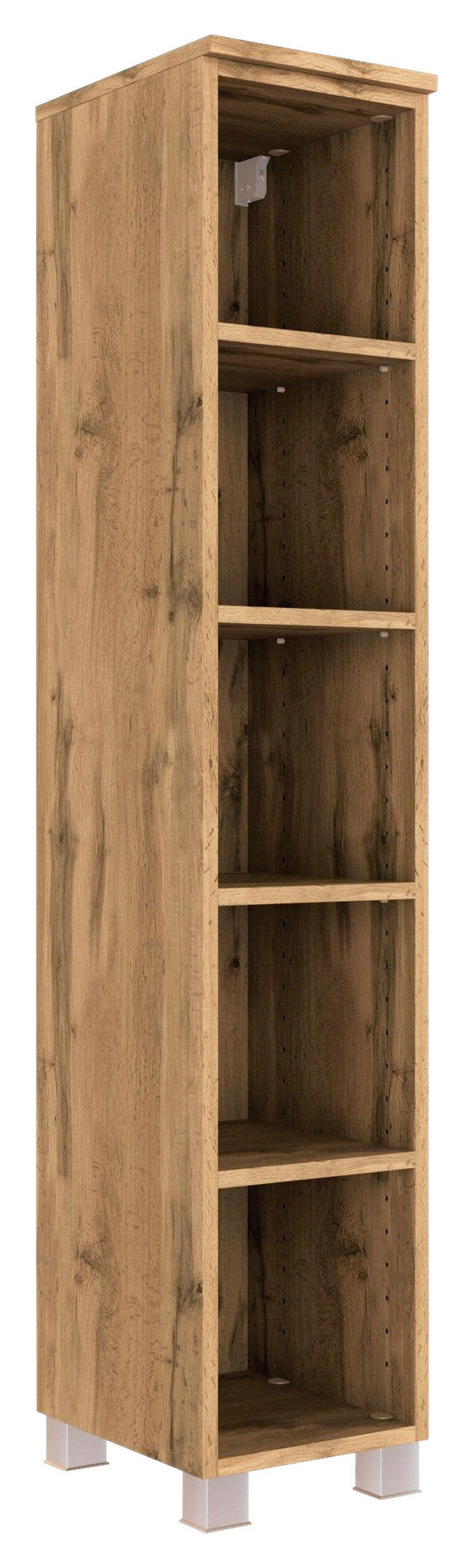 BADEZIMMERREGAL  - Eichefarben/Silberfarben, KONVENTIONELL, Holzwerkstoff/Kunststoff (25cm) - Held