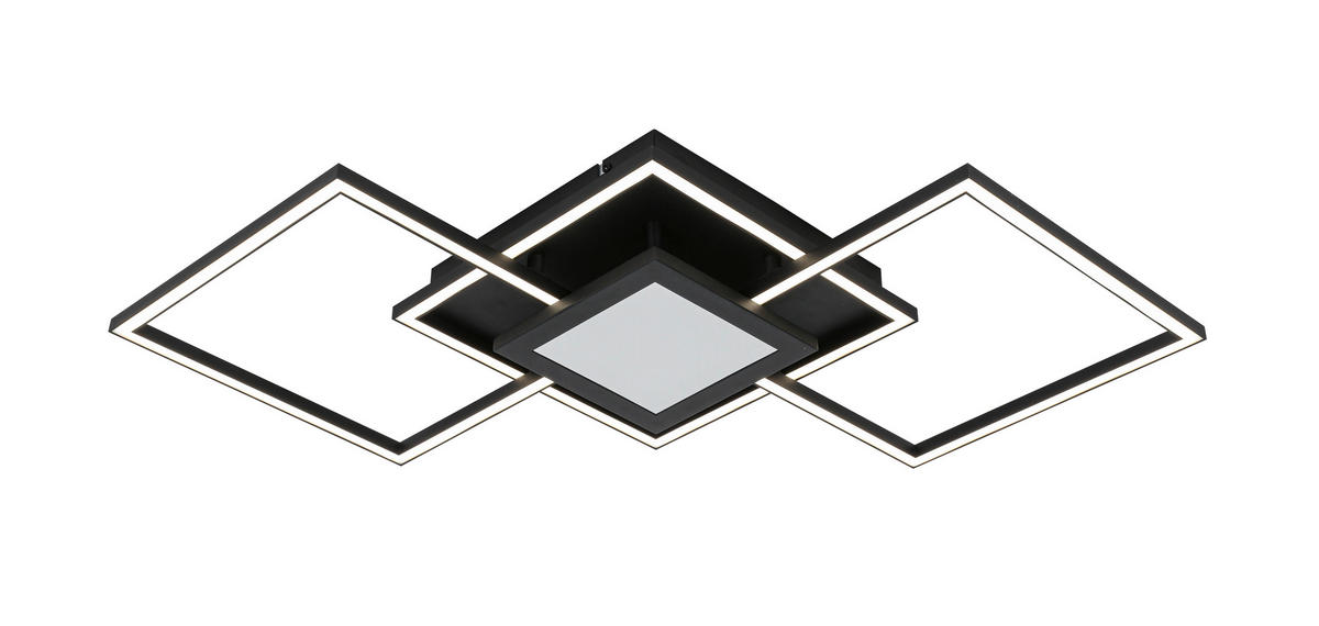 LED-DECKENLEUCHTE Texas 82/39,6/8,5 cm   - Schwarz, Design, Kunststoff/Metall (82/39,6/8,5cm) - Novel