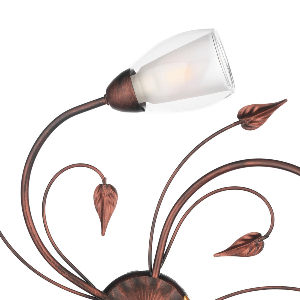 DECKENLEUCHTE 4716 LILIANA 60/20 cm   - Bronzefarben, KONVENTIONELL, Glas/Metall (60/20cm)