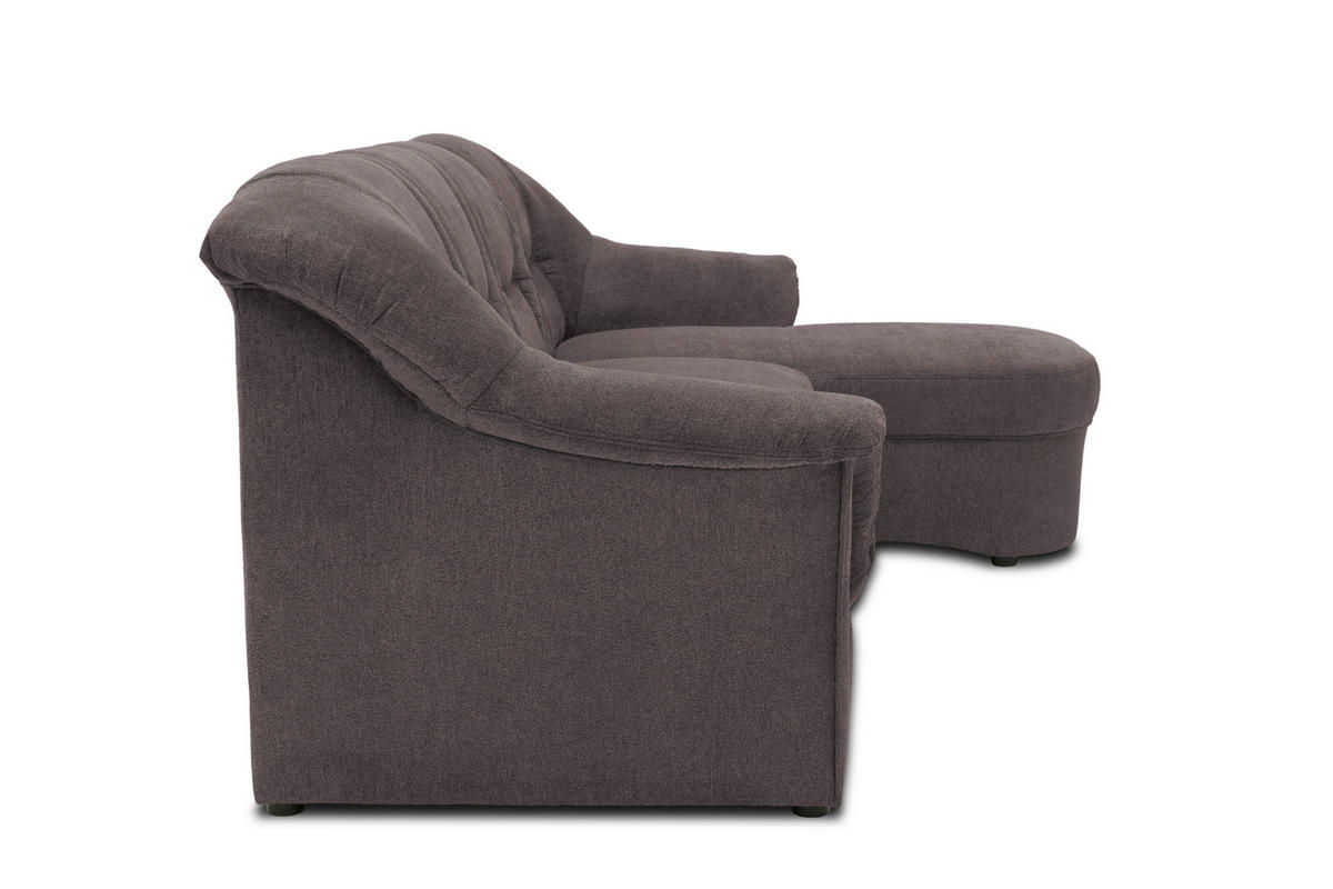 ECKSOFA Greige Mikrofaser  - Greige/Schwarz, KONVENTIONELL, Kunststoff/Textil (232/146cm) - MID.YOU