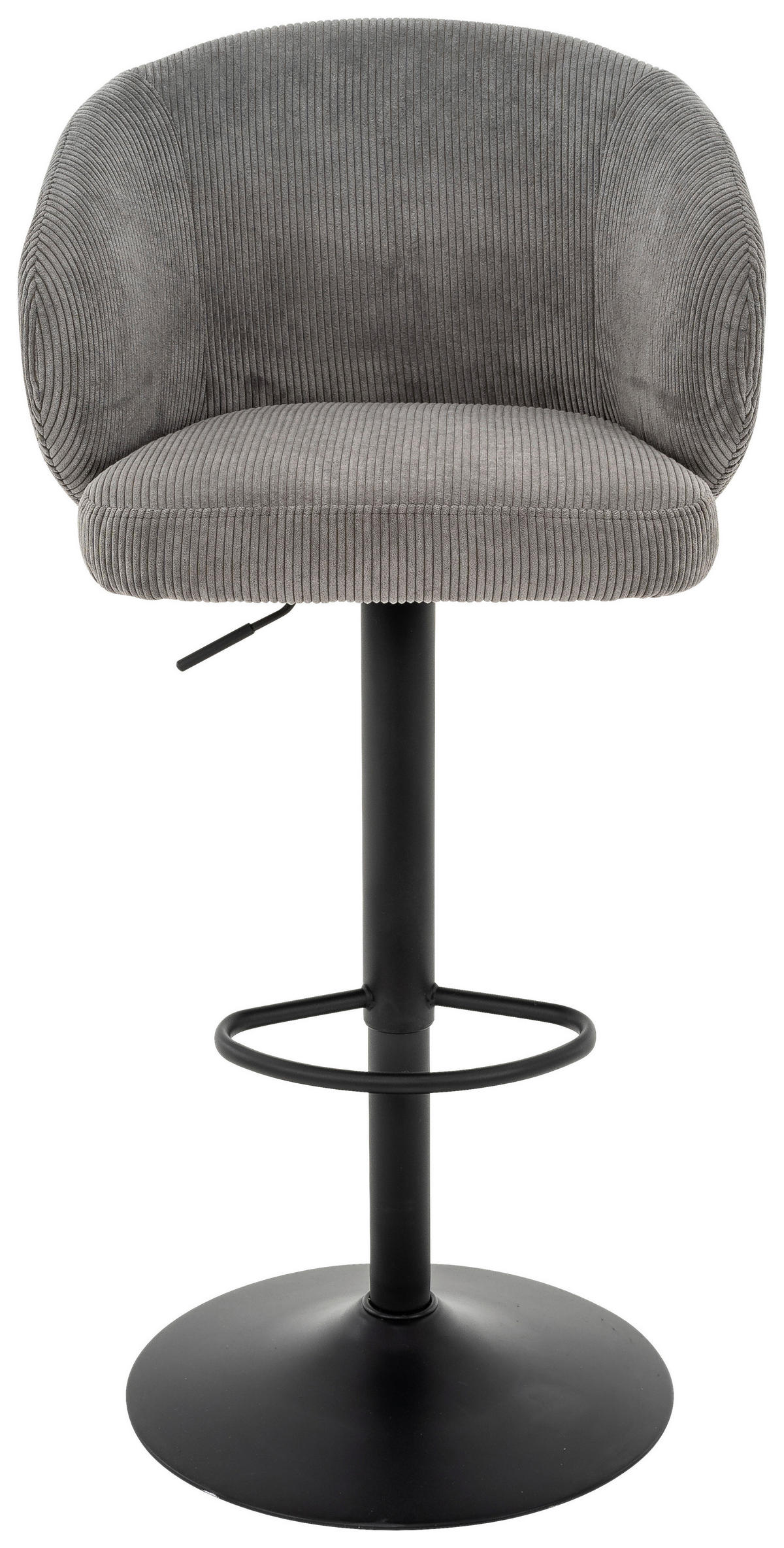 BARHOCKER in Metall, Textil Grau, Schwarz  - Schwarz/Grau, KONVENTIONELL, Textil/Metall (54/91-112/52cm) - MID.YOU