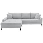 ECKSOFA  in Cord Hellgrau  173/280 cm  - Hellgrau/Schwarz, KONVENTIONELL, Textil/Metall (173/280cm) - Hom`in