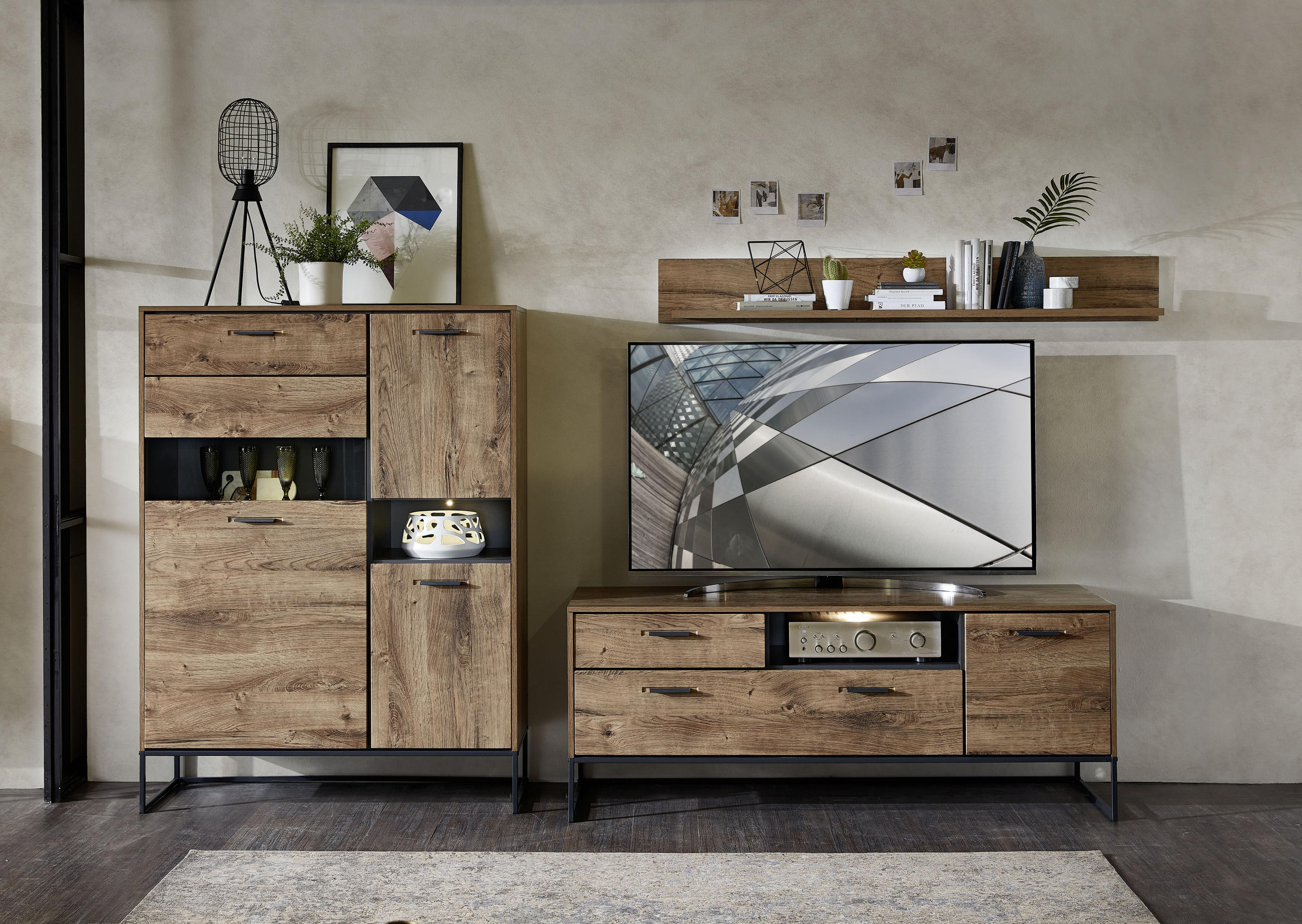 WANDBOARD Eichefarben  - Eichefarben, MODERN, Holzwerkstoff (155/20/25cm) - Livetastic