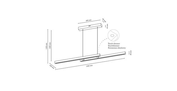 LED-HÄNGELEUCHTE 150/110/10 cm - Braun, LIFESTYLE, Holz/Kunststoff (150/110/10cm) - Dieter Knoll