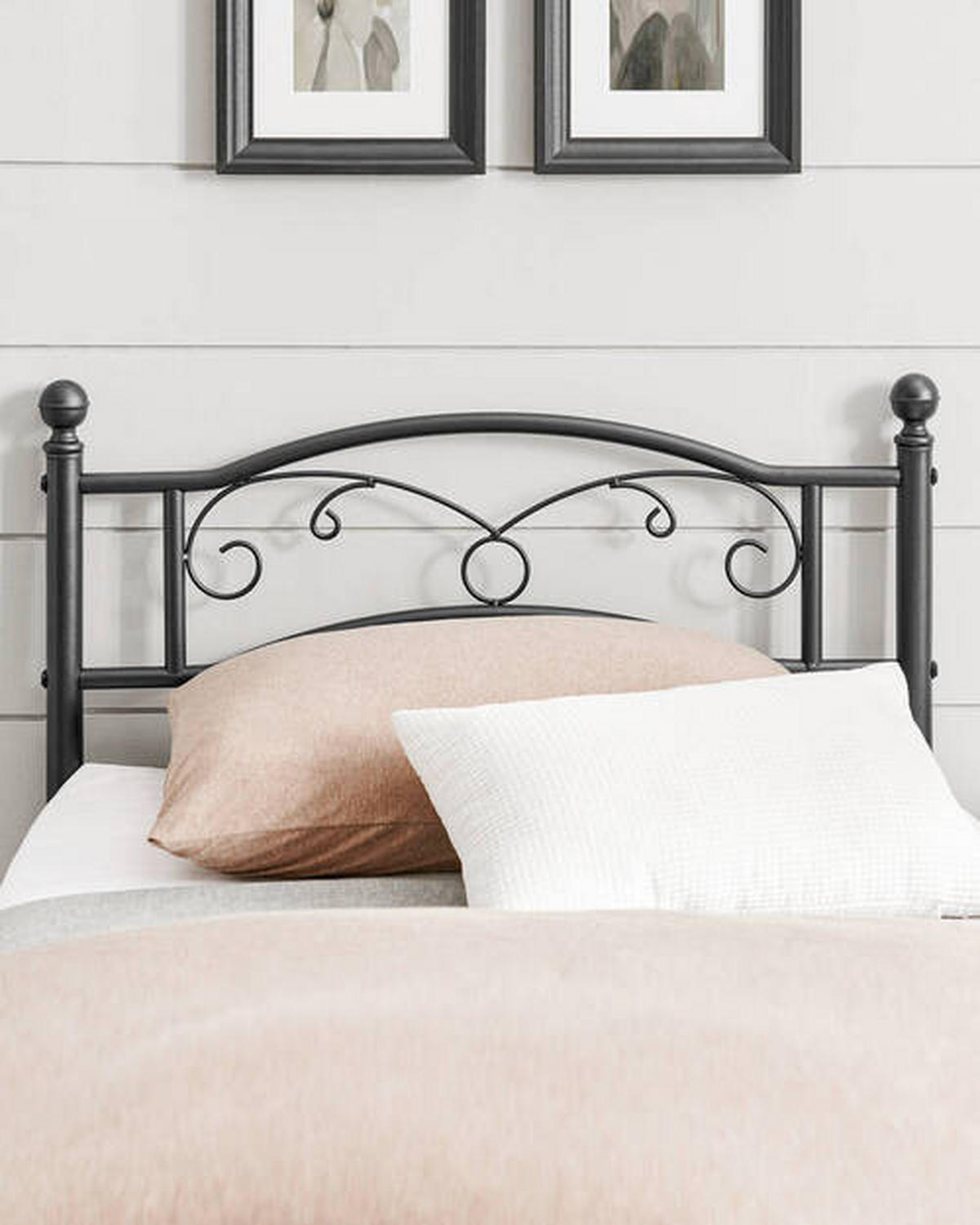 METALLBETT 90/190 cm  in Schwarz  - Schwarz, ROMANTIK / LANDHAUS, Metall (90/190cm) - Boxxx