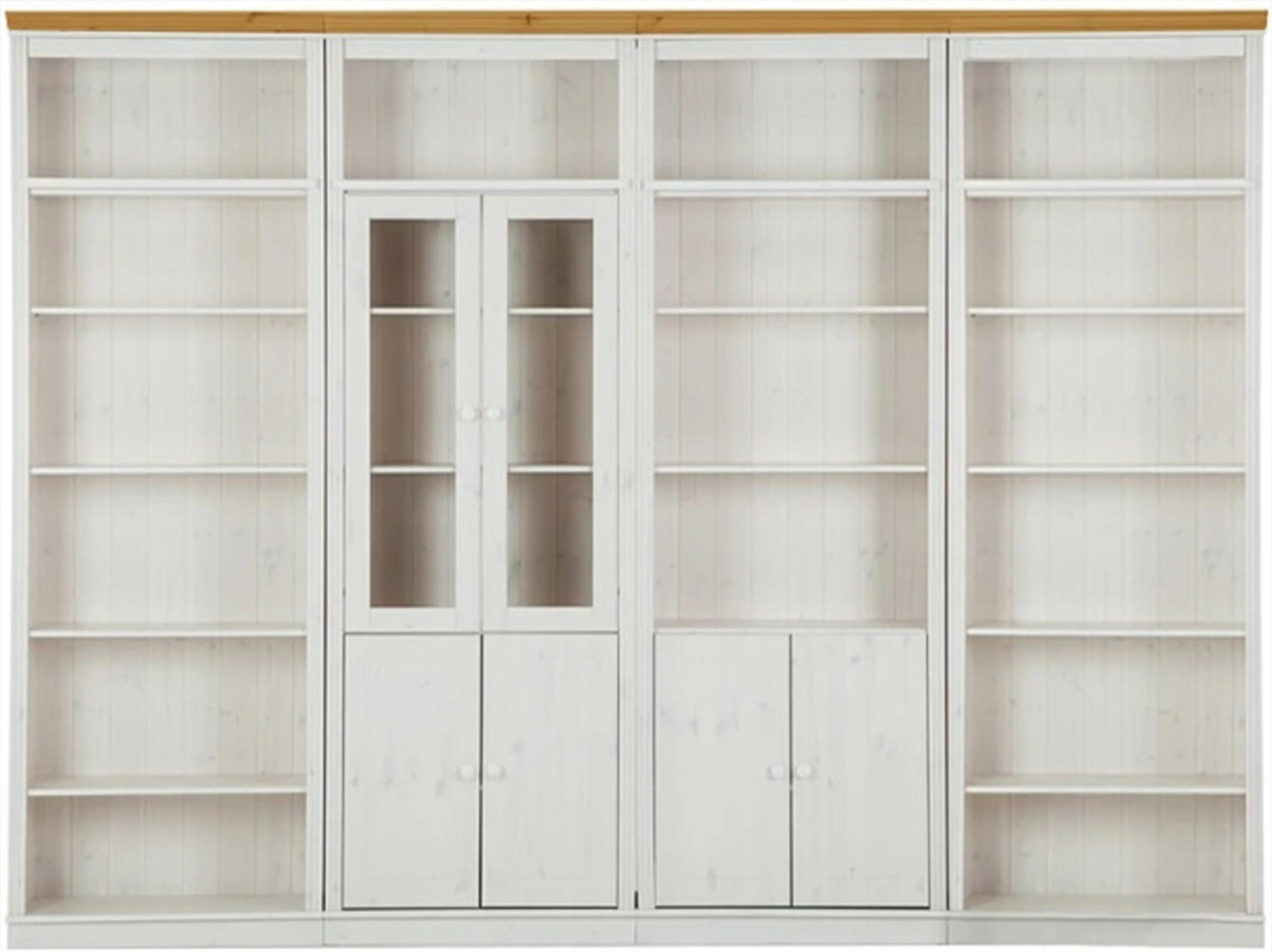 Thumbnail - Livetastic Wohnwand Lillehammer, Kiefer, Honig, Holz, Glas, 4-teilig, Kiefer,Kiefer,Kiefer,Kiefer, massiv, 5 Fächer, 296...