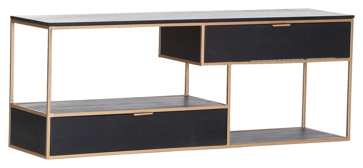 LOWBOARD 160/60/40 cm  - Goldfarben/Schwarz, Design, Holz/Metall (160/60/40cm) - Lomoco