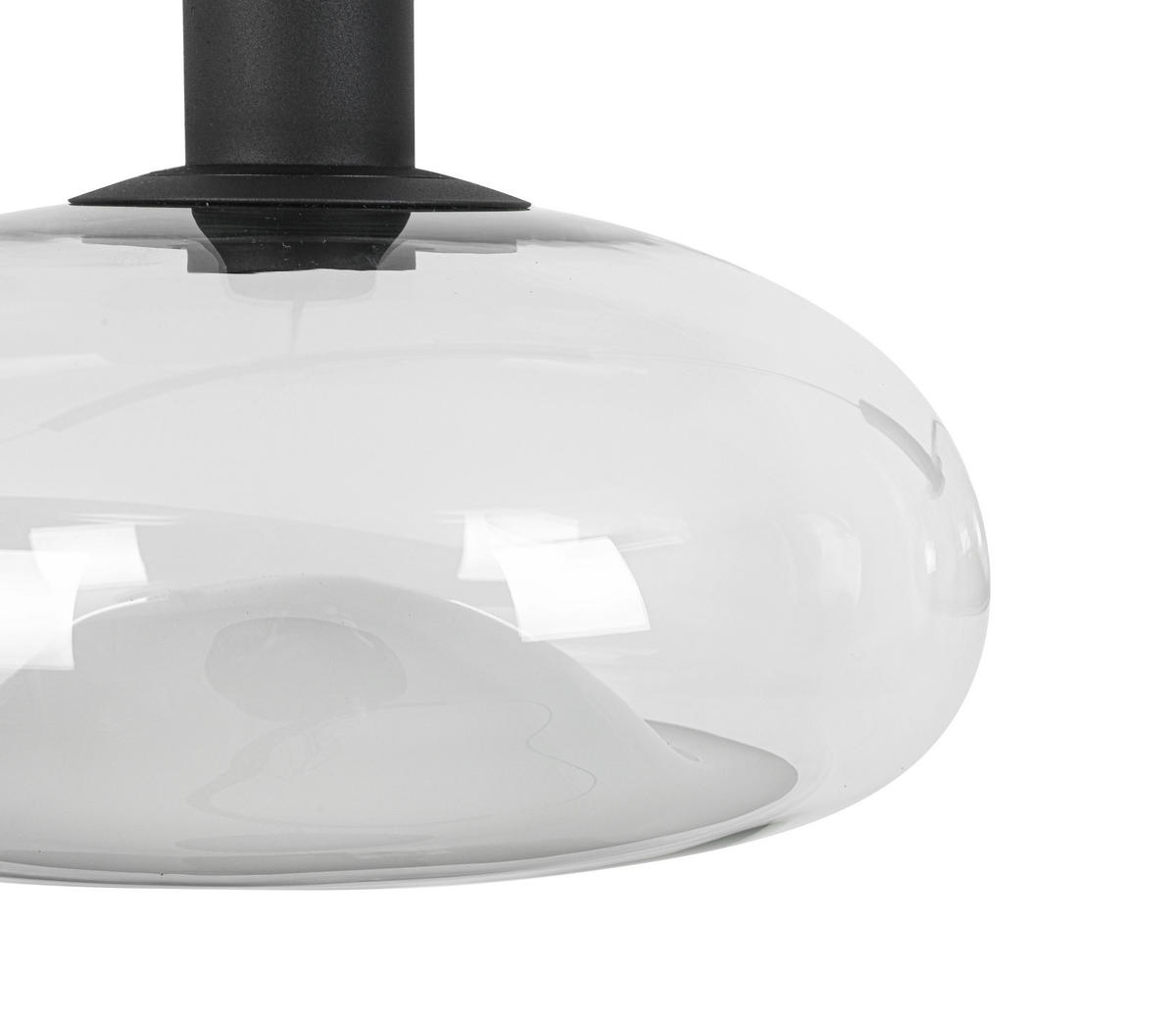 HÄNGELEUCHTE Lune 135,5/37/183 cm   - Schwarz, Design, Glas/Metall (135,5/37/183cm) - Dieter Knoll