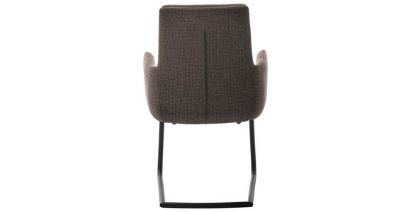 ARMLEHNSTUHL  in Stahl Webstoff  - Schwarz/Cappuccino, Design, Textil/Metall (61/90/64cm) - Dieter Knoll