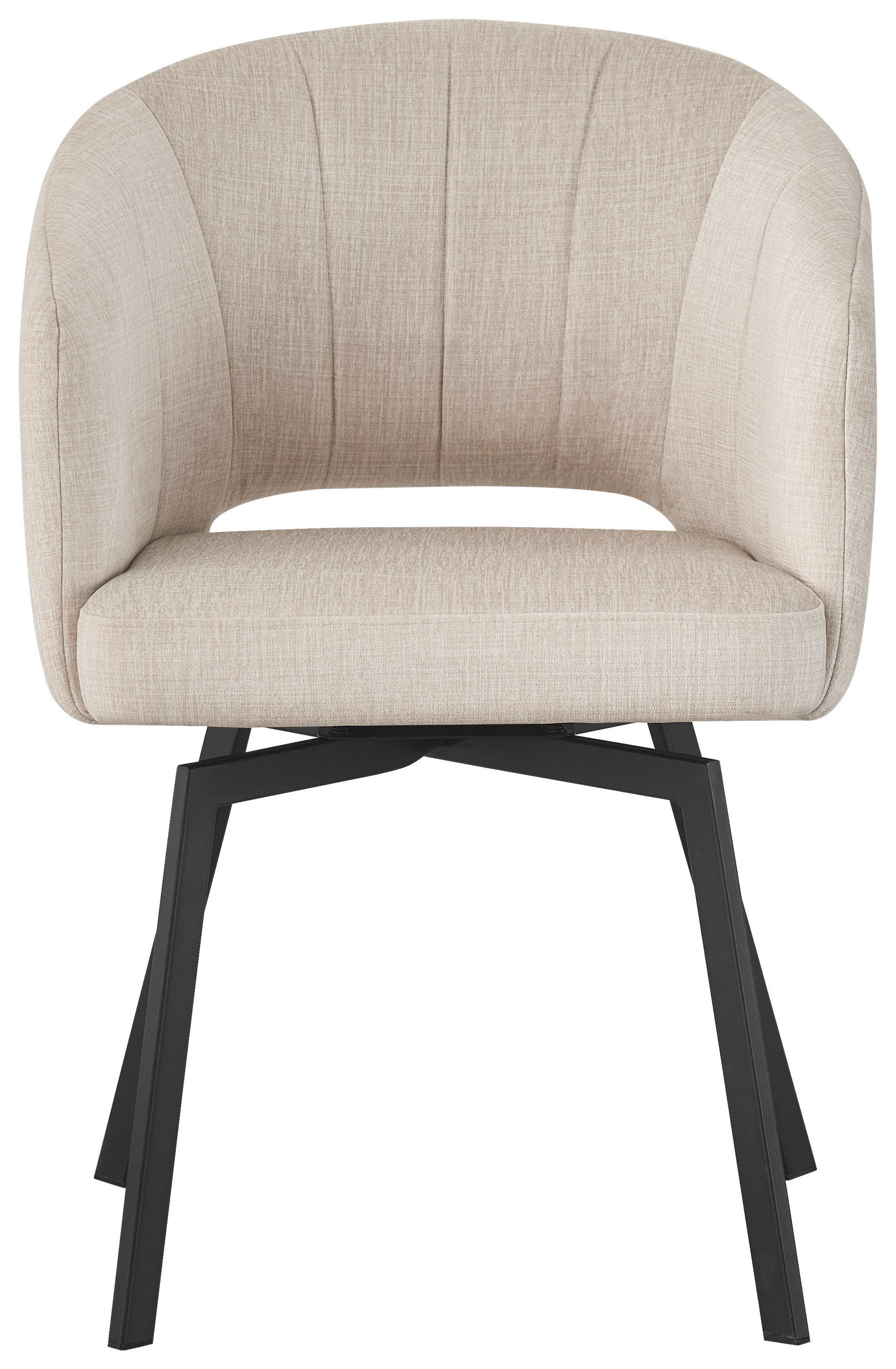 ARMLEHNSTUHL  in Eisen Webstoff  - Beige/Schwarz, Design, Textil/Metall (57/62,5/81cm) - Carryhome