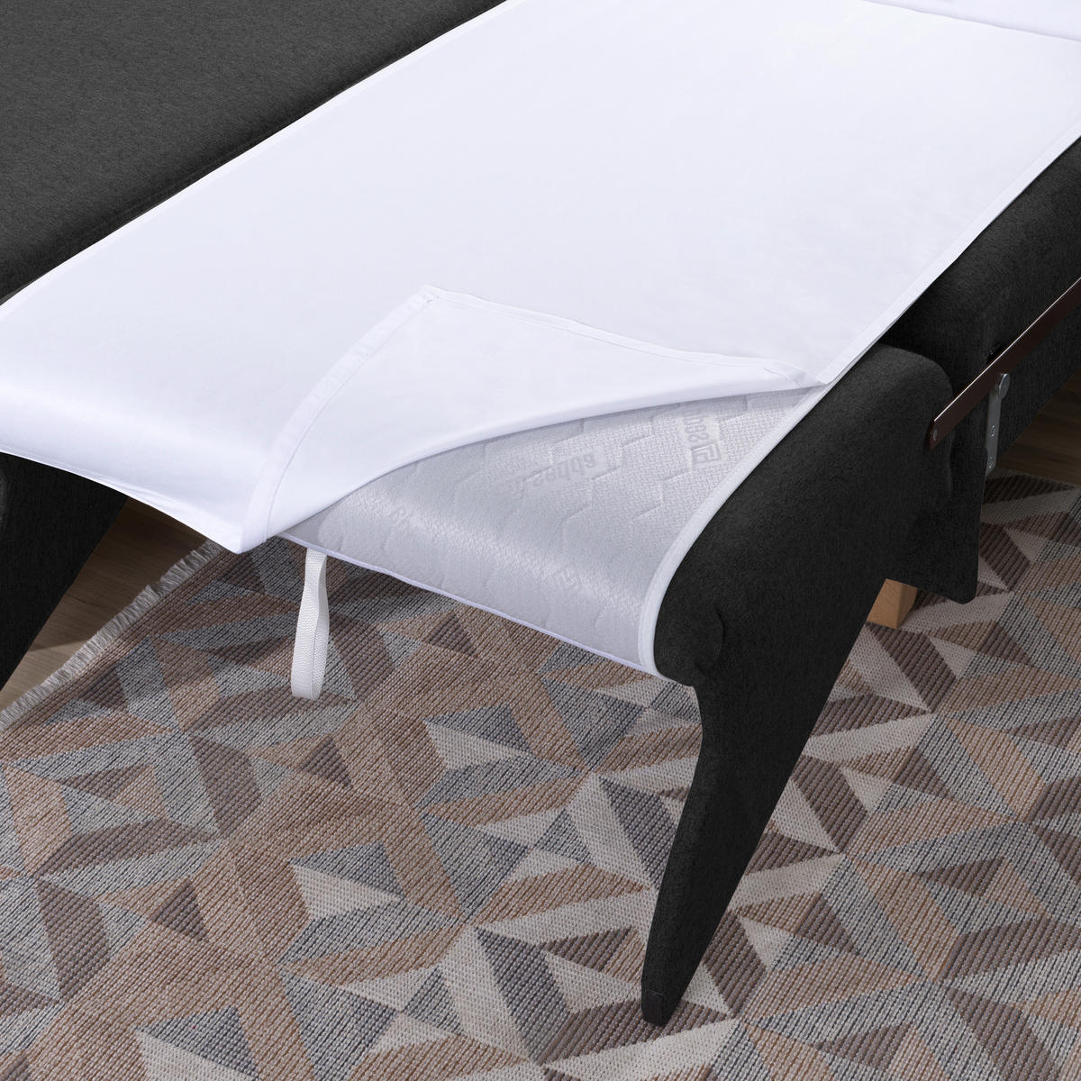 ECKSOFA  in Flachgewebe Anthrazit  203/261 cm  - Eichefarben/Anthrazit, KONVENTIONELL, Holz/Textil (203/261cm) - Sedda