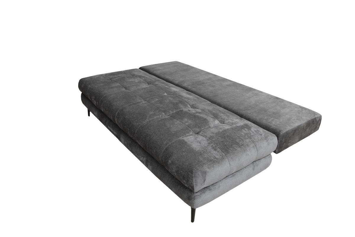 SCHLAFSOFA Chenille Graphitfarben  - Schwarz/Graphitfarben, KONVENTIONELL, Textil/Metall (203/94/96cm) - Carryhome