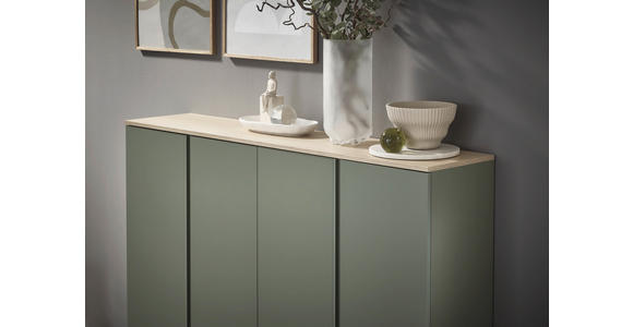 SCHUHSCHRANK 158,2/113,2/34 cm  - Eichefarben/Schwarz, Design, Holzwerkstoff/Kunststoff (158,2/113,2/34cm) - Voleo