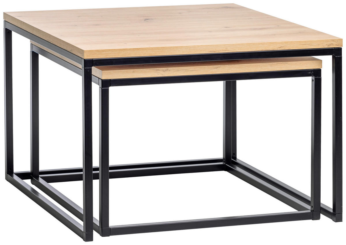 SET MĂSUȚE DE CAFEA - negru, Romantik / Landhaus, lemn (60-70/40-46/60-70cm) - Carryhome