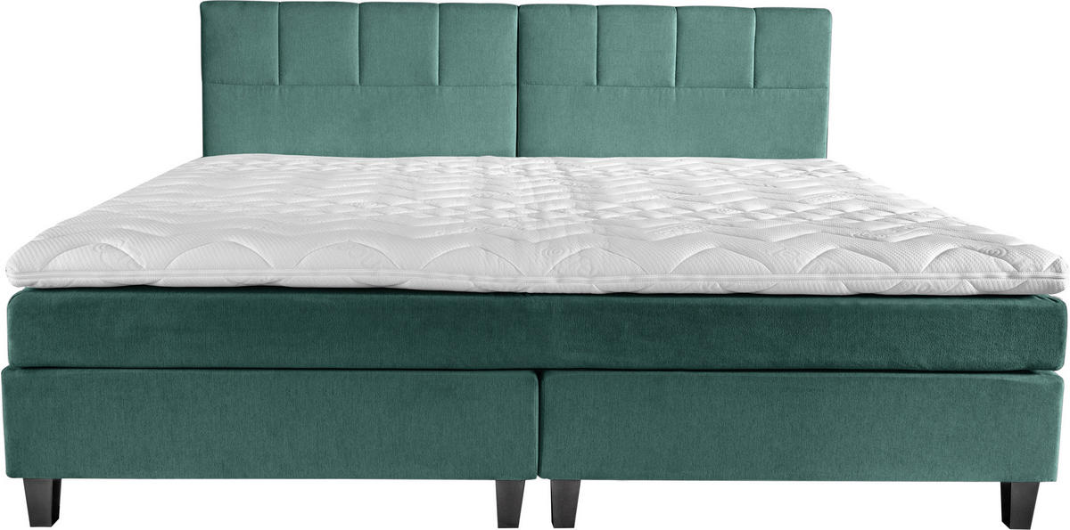 BOXSPRINGBETT 160/200 cm  in Blau, Grün  - Blau/Dunkelgrau, Trend, Holz/Textil (160/200cm) - Esposa