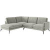 ECKSOFA Bali Hellgrau Flachgewebe  - Hellbraun/Hellgrau, Design, Textil/Metall (202/250cm) - Livetastic